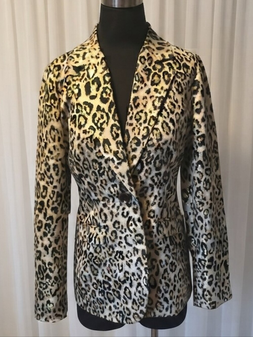 Chico's Leopard-Print Blazer in Beige and Black